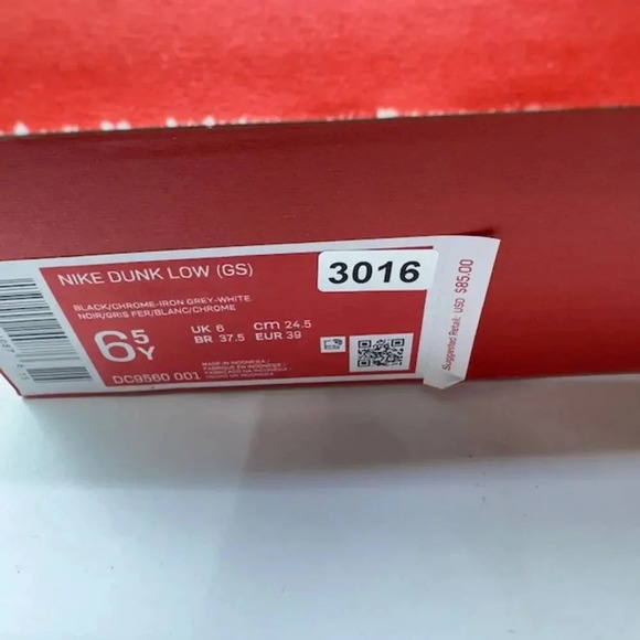 NEW Nike Dunk Low x NBA ‘75th Anniversary’ Athletic Shoes DC9560 Kids Black 6.5Y - Picture 8 of 8